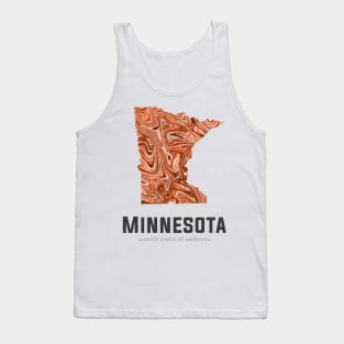 Minnesota state map abstract brown Tank Top